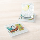 レトロクラシックレドゥックスコースター ガラスコースター (アングル)