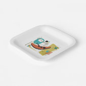 レトロクラシックレドゥックス7インチラウンド紙プレート ペーパープレート (傾斜あり)