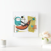 レトロクラシックレドゥックス スクエア壁時計 (ホーム)