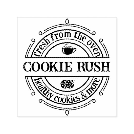 レトロクラシックロゴスタンプ焼き&コーヒーショップ セルフインキングスタンプ (デザイン)