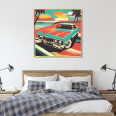 レトロクラシックヴィンテージカーのポスター キャンバスプリント (インサイチュ (寝室))