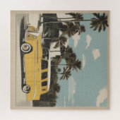 レトロクラシックヴィンテージカーのポスター ジグソーパズル (横)