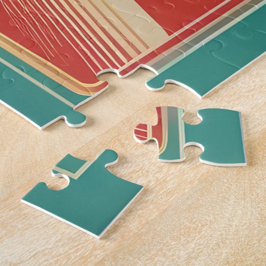 レトロクラシックヴィンテージカーのポスター ジグソーパズル (側面)