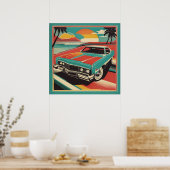 レトロクラシックヴィンテージカーのポスター ポスター (キッチン)