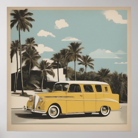 レトロクラシックヴィンテージカーのポスター ポスター (正面)