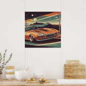 レトロクラシックヴィンテージカーのポスター ポスター (キッチン)