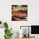 レトロクラシックヴィンテージカーのポスター ポスター (ホームオフィス)