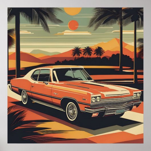 レトロクラシックヴィンテージカーのポスター ポスター (正面)