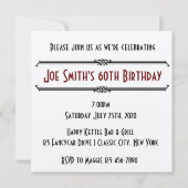 レトロクラシックヴィンテージカーバースデーパーティー招待状 招待状 (裏面)