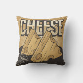 レトロクラシックヴィンテージグランジイエローチーズ クッション (裏面)