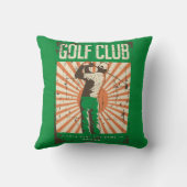 レトロクラシックヴィンテージグランジグリーンゴルファー クッション (裏面)