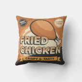 レトロクラシックヴィンテージグランジフライドチキン クッション (裏面)