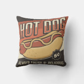 レトロクラシックヴィンテージグランジフレッシュホットドッグ クッション (裏面)