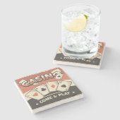 レトロクラシックヴィンテージグランジポーカーカード ストーンコースター (横)