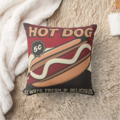 レトロクラシックヴィンテージグランジレッドホットドッグ クッション (ブランケット)