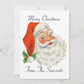 レトロクラシックヴィンテージサンタクリスマスパーティー 招待状 (裏面)