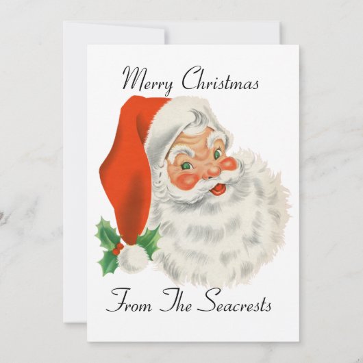 レトロクラシックヴィンテージサンタクリスマスパーティー 招待状 (裏面)