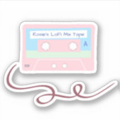 レトロクラシックヴィンテージソフトパステルカセットテープ シール (正面)