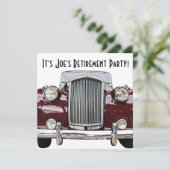 レトロクラシックヴィンテージ車の退職または誕生日 招待状 (スタンド正面)