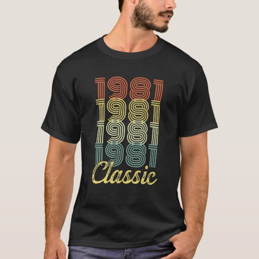 レトロクラシックヴィンテージ1981誕生日40年40日 Tシャツ (正面)