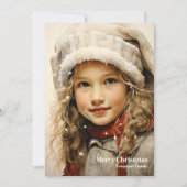 レトロクラシック小さな女の子フェスティバル装飾 シーズンカード (正面)
