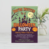 レトロクラシック幽霊のよく出るハウスハローウィンパーティ 招待状 (スタンド正面)