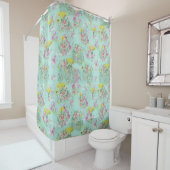 レトロクラシック牧草地の花シャワーカーテン シャワーカーテン (インサイチュ)