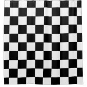 レトロクラシック白黒市松模様にシャワーカーテン シャワーカーテン (正面)