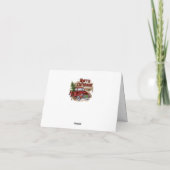 レトロクラシック素朴クリスマスレッドトラックホリデイ カード (裏面)