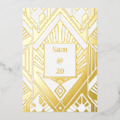 レトロクラシック誕生日ディナーパーティーメニュー 箔シーズンカード (正面)