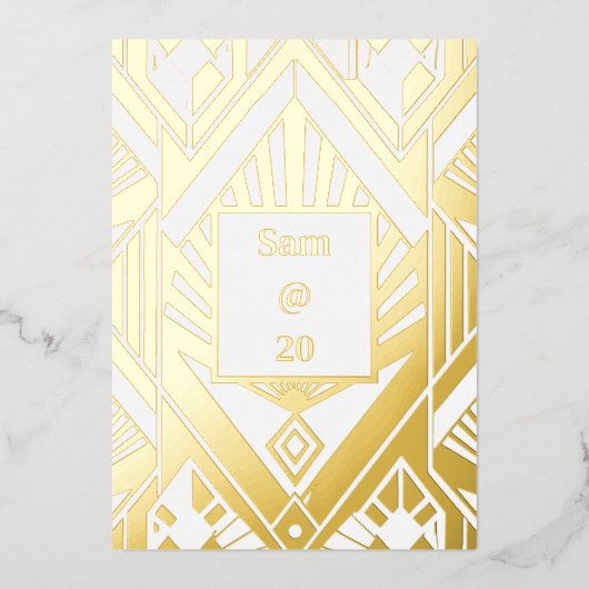 レトロクラシック誕生日ディナーパーティーメニュー 箔シーズンカード (正面)