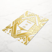 レトロクラシック誕生日ディナーパーティーメニュー 箔シーズンカード (回転した状態)