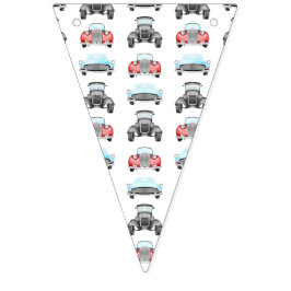 レトロクラシック車のヴィンテージ水の色パターン バンティングフラッグ