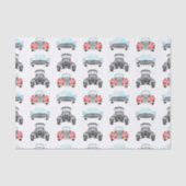 レトロクラシック車のヴィンテージ水の色パターン 薄葉紙 (正面)