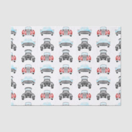 レトロクラシック車のヴィンテージ水の色パターン 薄葉紙