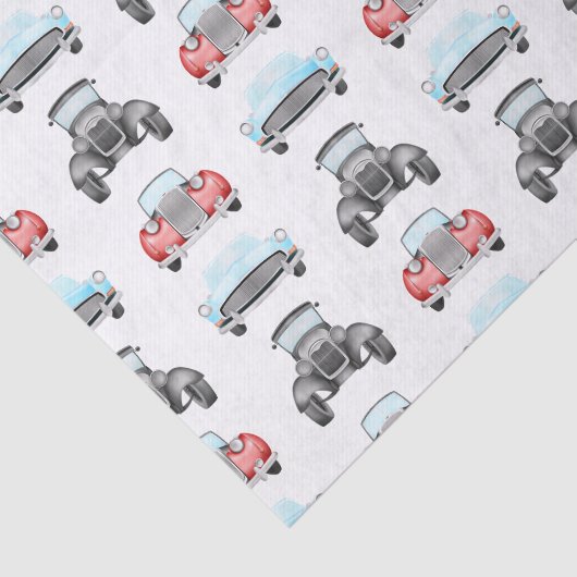 レトロクラシック車のヴィンテージ水の色パターン 薄葉紙 (詳細)