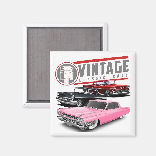 レトロクラシック車 マグネット (正面/裏面)