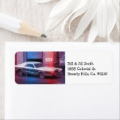 レトロクラシック70の車の退職誕生日パーティー ラベル (インサイチュ)