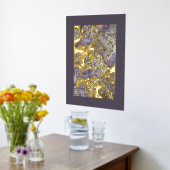 レトロクラスの金ゴールド波状渦巻きアートパターン 箔ポスター (レイダウン (キッチン))