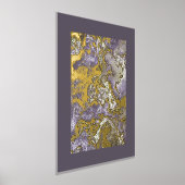 レトロクラスの金ゴールド波状渦巻きアートパターン 箔ポスター (レイダウン)