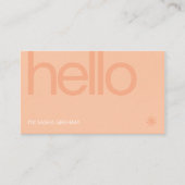 レトロクラスコーラルピンクピーチフズハロー 名刺 (正面)