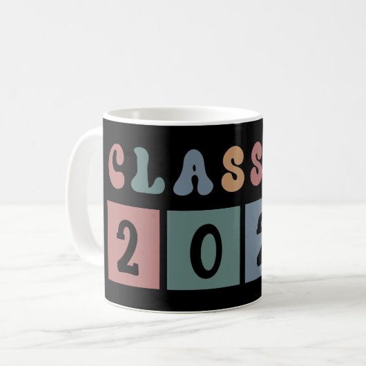 レトロクラス2023学校の大学の卒業ギフト コーヒーマグカップ (正面左)