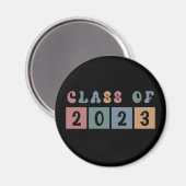 レトロクラス2023学校の大学の卒業ギフト マグネット (正面/裏面)