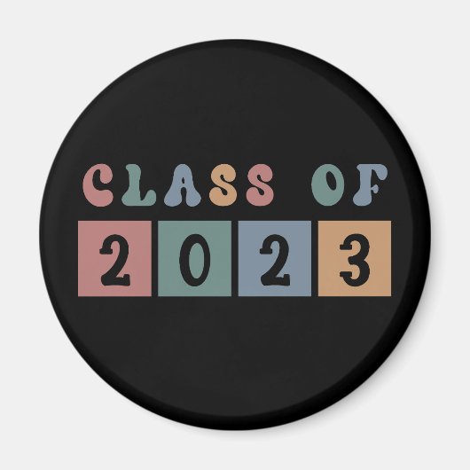 レトロクラス2023学校の大学の卒業ギフト マグネット (正面)