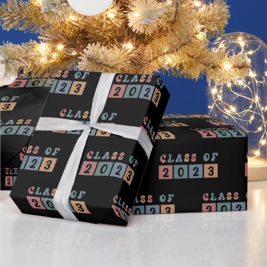 レトロクラス2023学校の大学の卒業ギフト ラッピングペーパー (クリスマス)