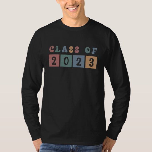 レトロクラス2023学校の大学の卒業ギフト Tシャツ (正面)