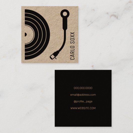 レトロクラフトとしてのDJプレート スクエア名刺 (正面/裏面)