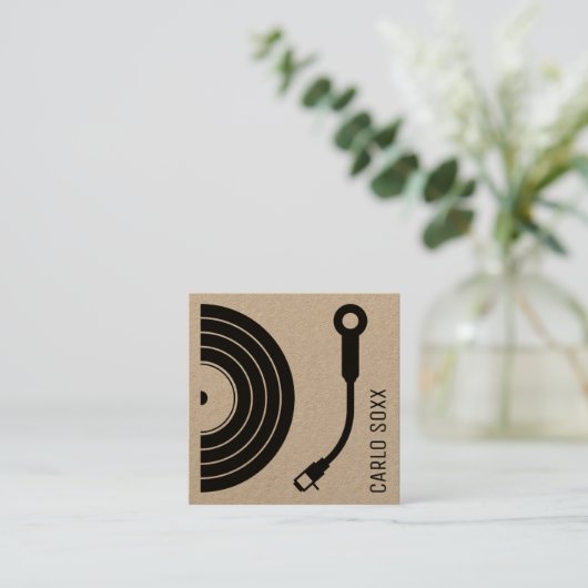 レトロクラフトとしてのDJプレート スクエア名刺 (スタンド正面)