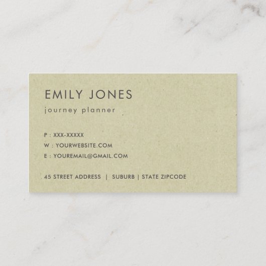 レトロクラフトグレイヴィンテージ世界地図 名刺 (裏面)