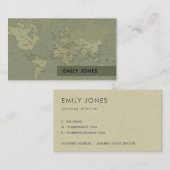 レトロクラフトグレイヴィンテージ世界地図 名刺 (正面/裏面)